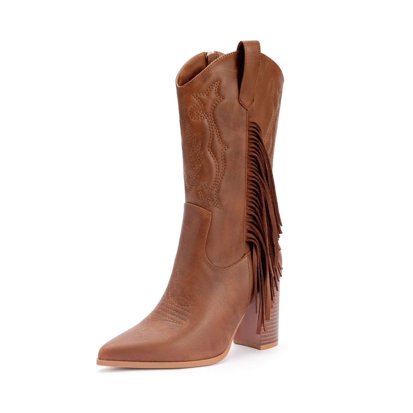 Embroidered Fringe Western Cowboy Boot