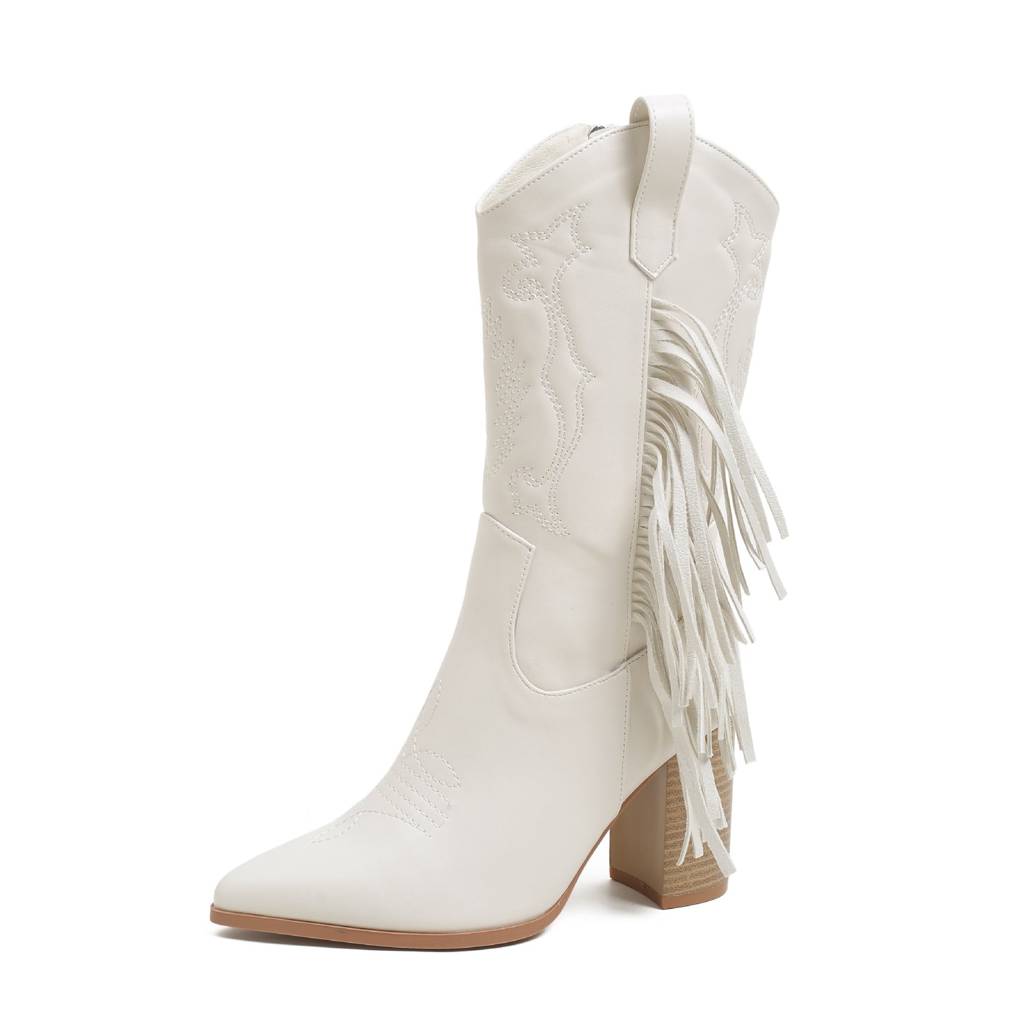 Embroidered Fringe Western Cowboy Boot
