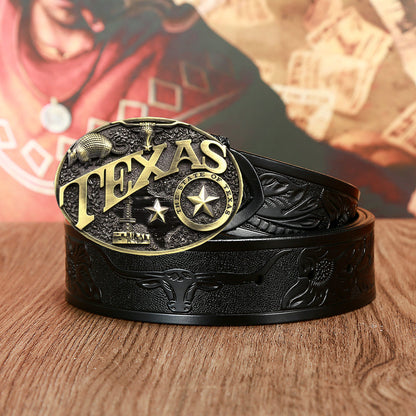 Texas Longhorn Belt Buckle Belt