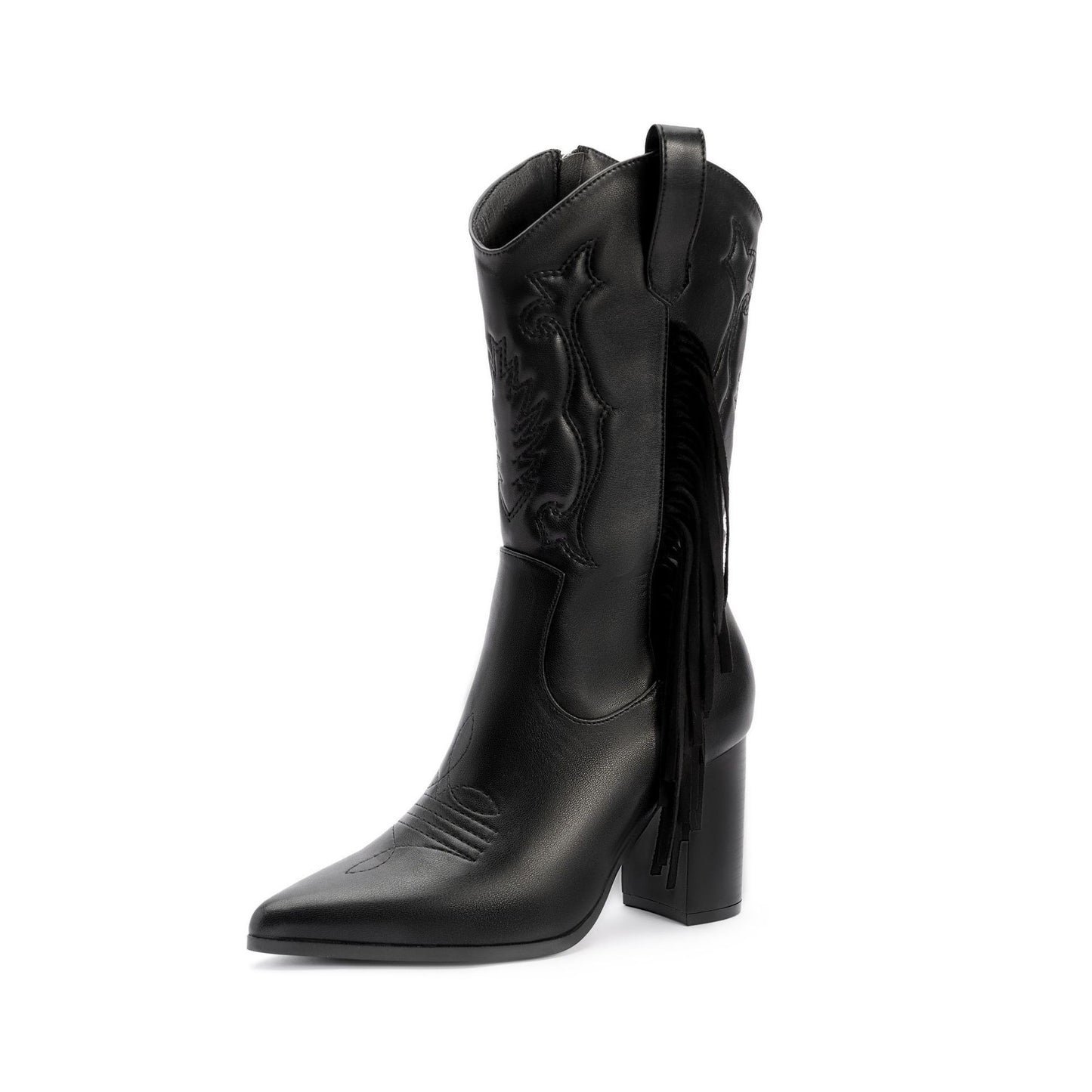 Embroidered Fringe Western Cowboy Boot