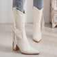 Embroidered Fringe Western Cowboy Boot
